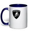 Чашка с цветной ручкой Lamborghini logo Глубокий темно-синий фото