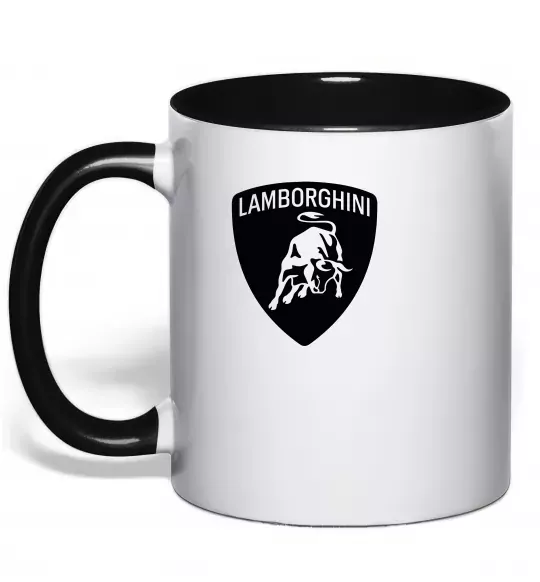Чашка с цветной ручкой Lamborghini logo Черный фото