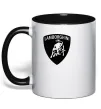 Чашка с цветной ручкой Lamborghini logo Черный фото