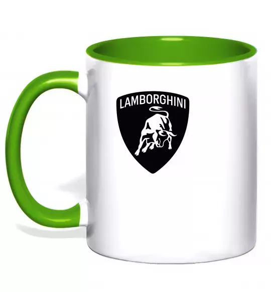 Чашка с цветной ручкой Lamborghini logo Зеленый фото