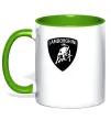 Чашка с цветной ручкой Lamborghini logo Зеленый фото