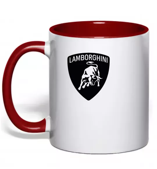 Чашка с цветной ручкой Lamborghini logo Красный фото