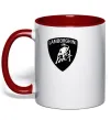 Чашка с цветной ручкой Lamborghini logo Красный фото
