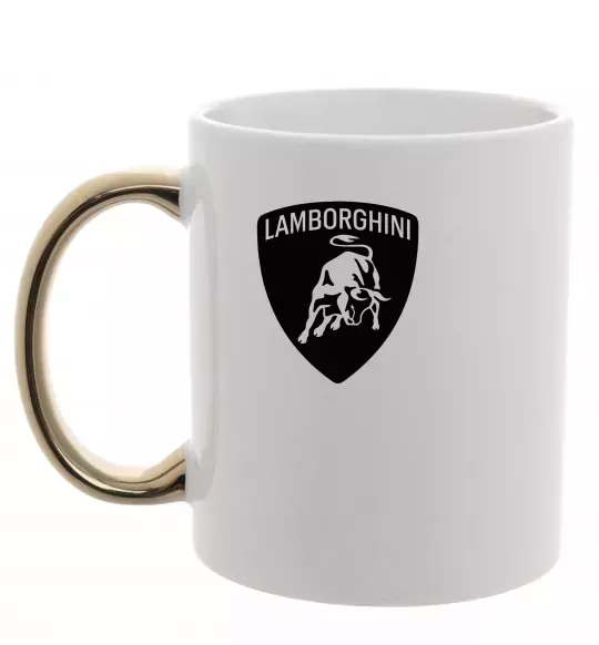 Чашка с цветной ручкой Lamborghini logo Золото фото