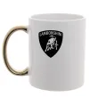 Чашка с цветной ручкой Lamborghini logo Золото фото