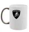 Чашка с цветной ручкой Lamborghini logo Серебро фото