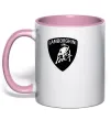 Чашка с цветной ручкой Lamborghini logo Нежно розовый фото