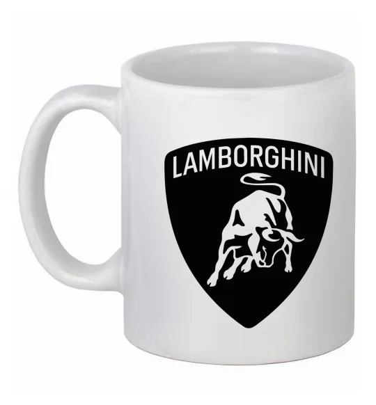 Чашка керамическая Lamborghini logo Белый фото