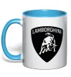 Чашка з кольоровою ручкою Lamborghini logo Блакитний фото