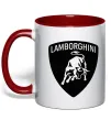 Чашка з кольоровою ручкою Lamborghini logo Червоний фото