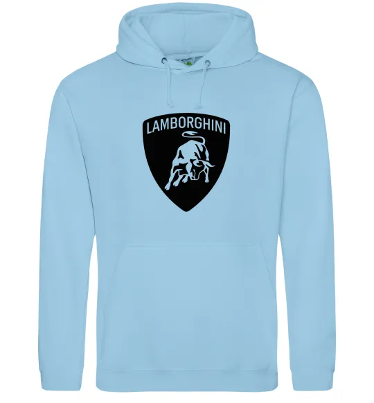 Мужская толстовка (худи) Lamborghini logo Голубой фото