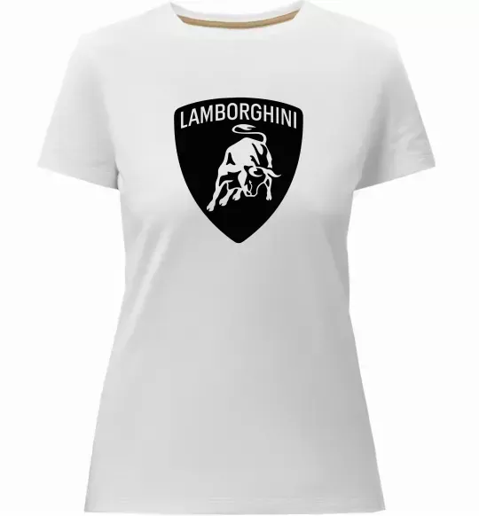Жіноча преміум футболка Lamborghini logo Білий фото