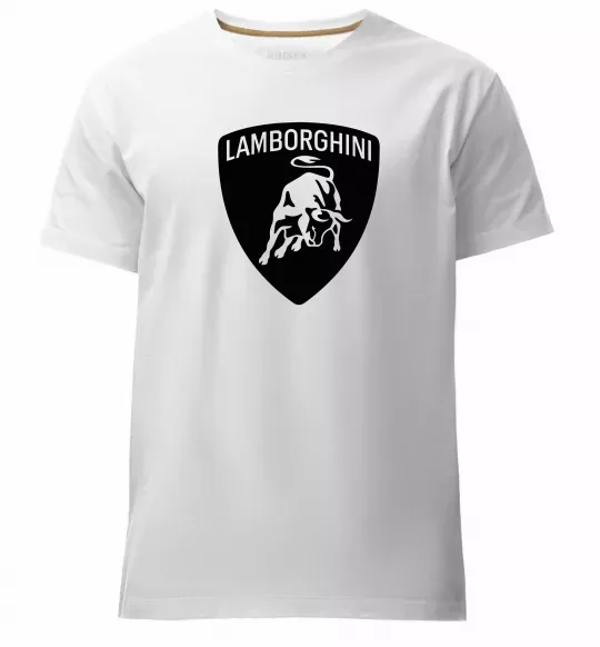 Мужская премиум футболка Lamborghini logo Белый фото