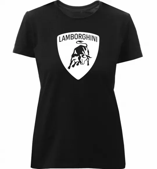 Жіноча преміум футболка Lamborghini logo Чорний фото