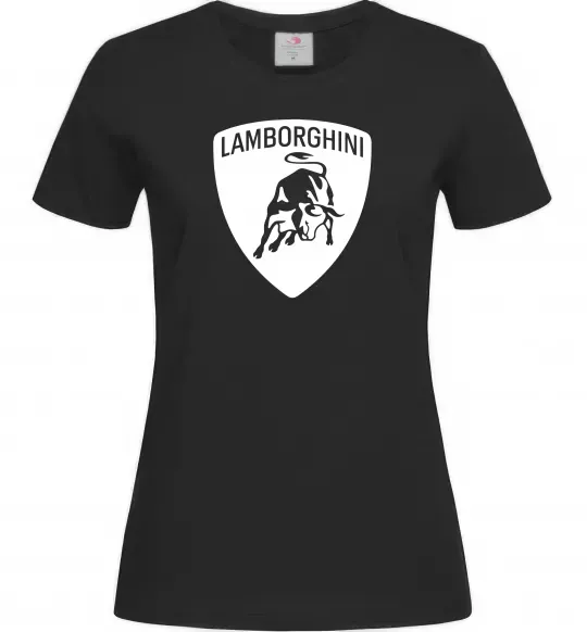 Жіноча футболка Lamborghini logo Чорний фото