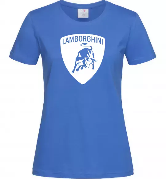 Жіноча футболка Lamborghini logo Яскраво-синій фото
