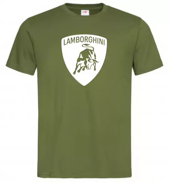 Чоловіча футболка Lamborghini logo Оливковий фото