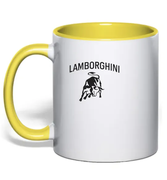 Чашка с цветной ручкой Lamborghini Лимонный фото