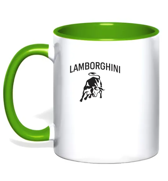 Чашка с цветной ручкой Lamborghini Лаймовый фото