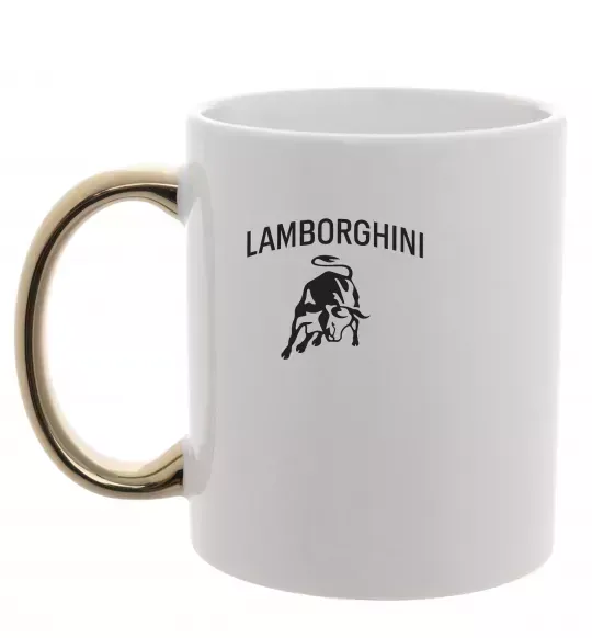 Чашка с цветной ручкой Lamborghini Золото фото