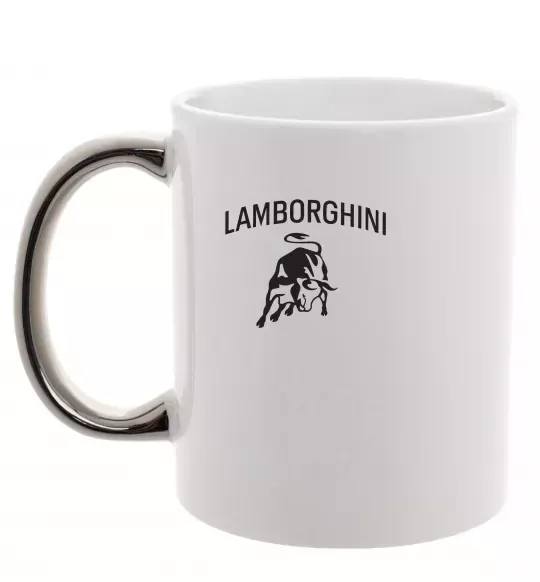 Чашка с цветной ручкой Lamborghini Серебро фото