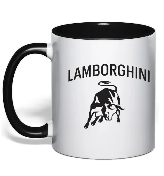 Чашка с цветной ручкой Lamborghini Черный фото