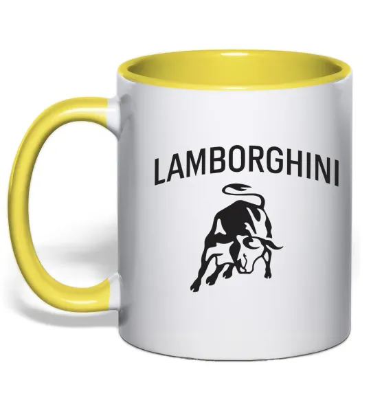 Чашка с цветной ручкой Lamborghini Лимонный фото