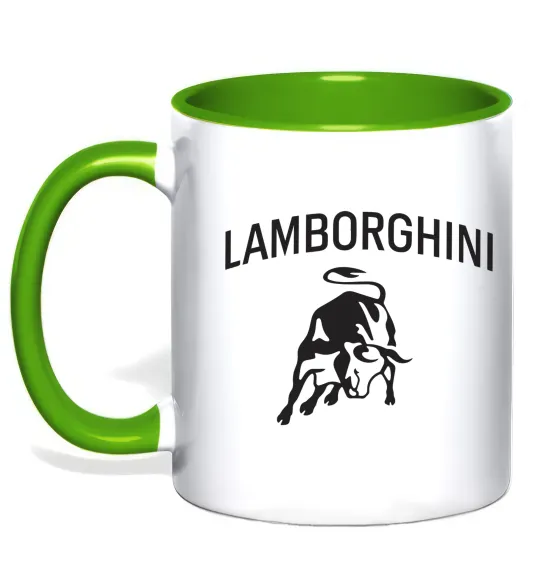Чашка с цветной ручкой Lamborghini Лаймовый фото