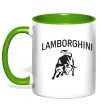 Чашка с цветной ручкой Lamborghini Лаймовый фото