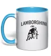 Чашка с цветной ручкой Lamborghini Голубой фото
