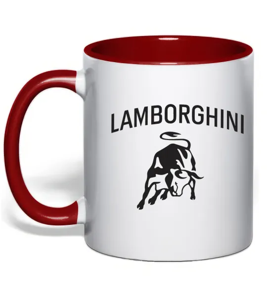 Чашка с цветной ручкой Lamborghini Красный фото
