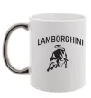 Чашка с цветной ручкой Lamborghini Серебро фото