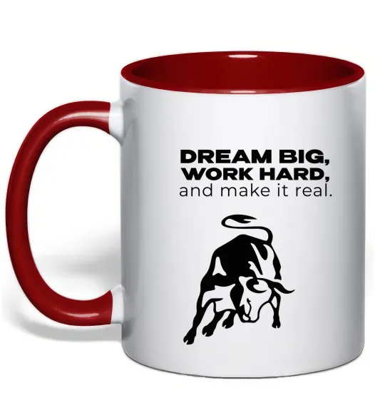 Чашка з кольоровою ручкою Make it real Червоний фото