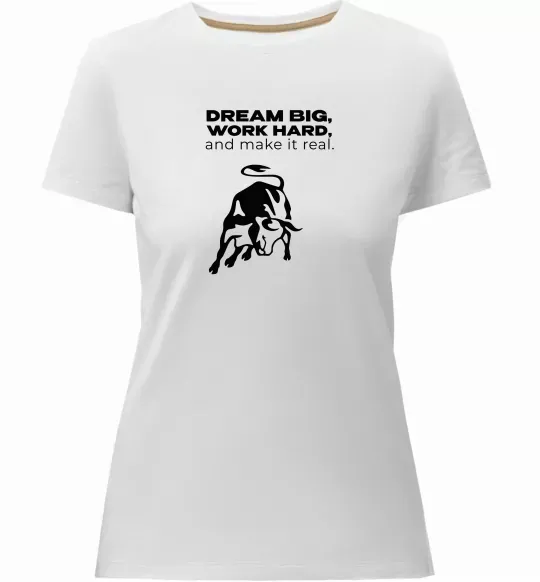 Жіноча преміум футболка Make it real Білий фото