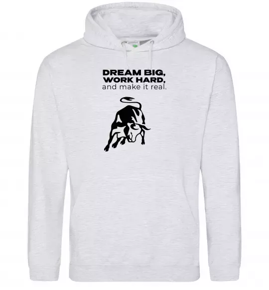 Мужская толстовка (худи) Make it real Серый меланж фото