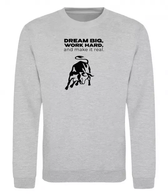 Свитшот Make it real Серый меланж фото