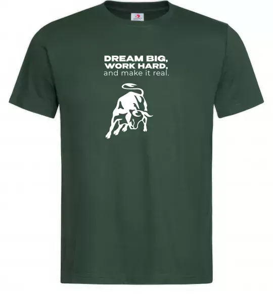 Чоловіча футболка Make it real Темно-зелений фото