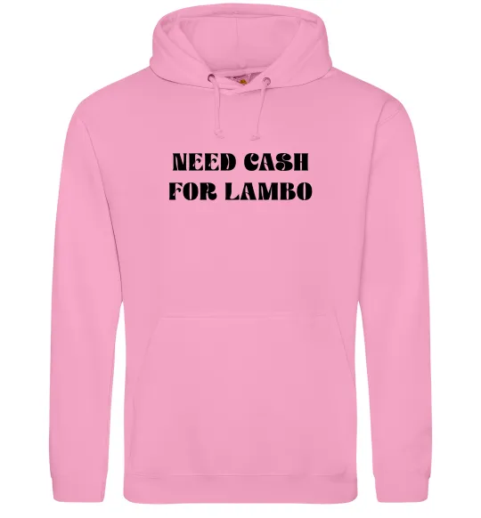 Мужская толстовка (худи) Need cash for lambo Розовый фото