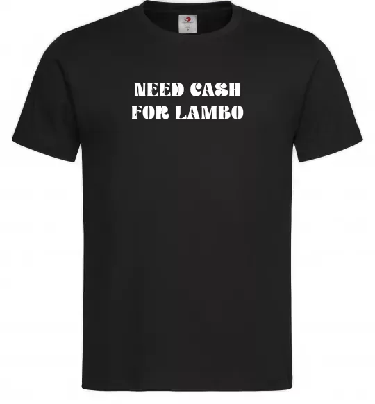 Чоловіча футболка Need cash for lambo Чорний фото