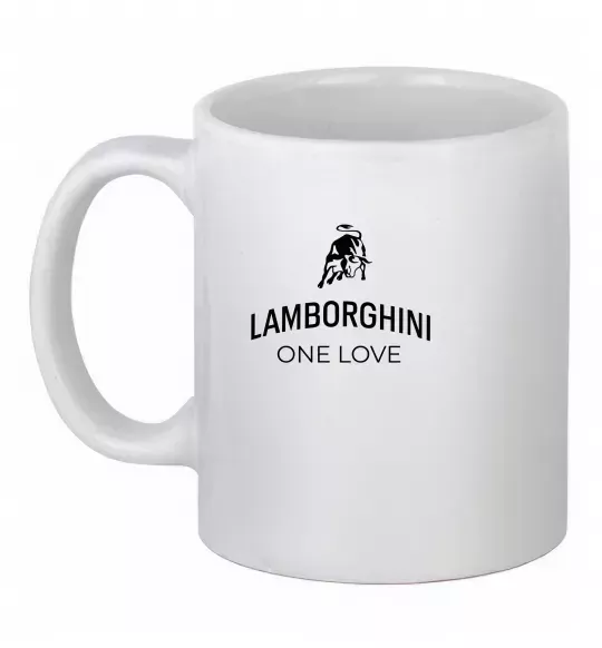 Чашка керамічна Lamborghini one love Білий фото