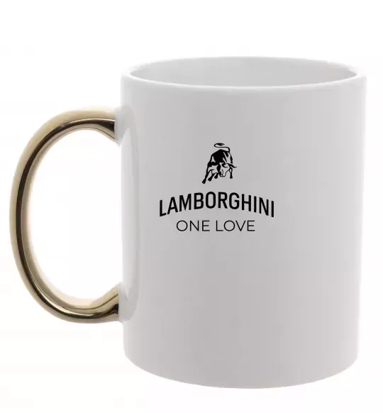 Чашка с цветной ручкой Lamborghini one love Золото фото