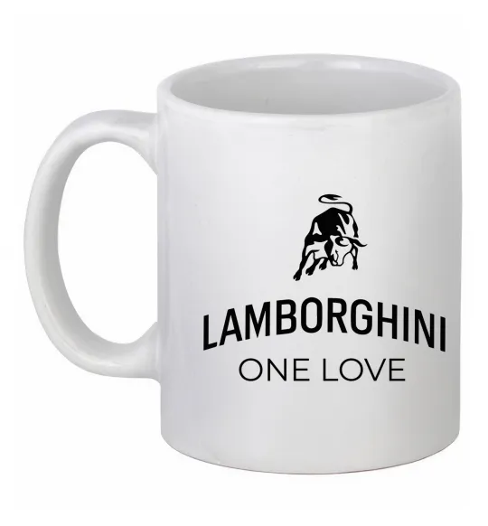 Чашка керамическая Lamborghini one love Белый фото