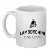 Чашка керамическая Lamborghini one love Белый фото