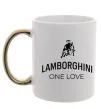 Чашка с цветной ручкой Lamborghini one love Золото фото