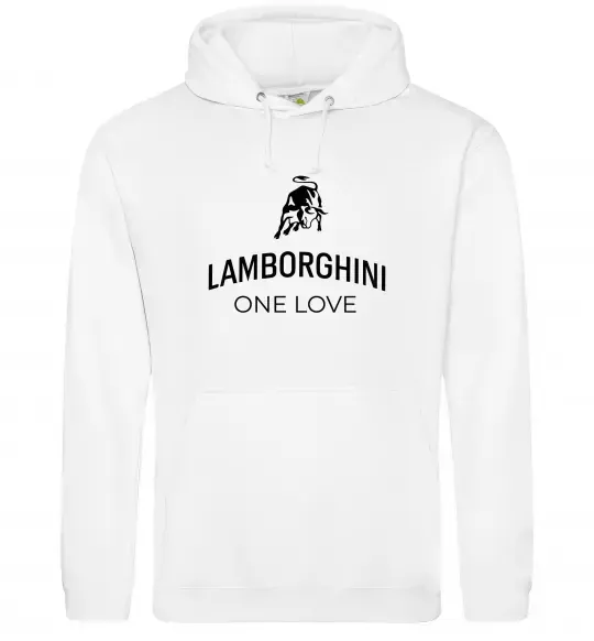 Женская толстовка (худи) Lamborghini one love Белый фото