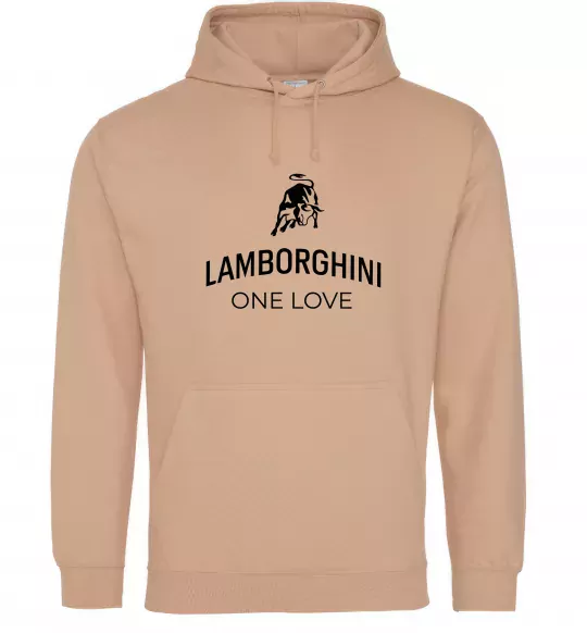 Женская толстовка (худи) Lamborghini one love Песочный фото