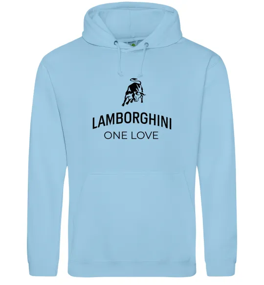 Женская толстовка (худи) Lamborghini one love Голубой фото