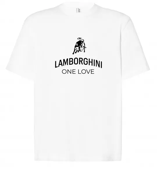 Футболка Оверсайз Lamborghini one love Белый фото