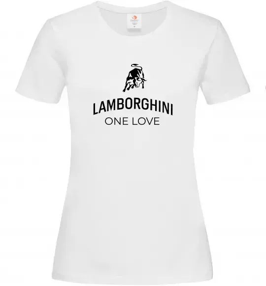 Женская футболка Lamborghini one love Белый фото