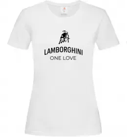 Женская футболка Lamborghini one love Белый фото